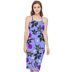 Purple Flower On Lilac Bodycon Cross Back Summer Dress by Daria3107