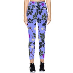 Purple Flower On Lilac Pocket Leggings 