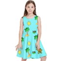 Turtle And Palm On Blue Pattern Kids  Skater Dress View1