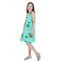 Turtle And Palm On Blue Pattern Kids  Skater Dress View2