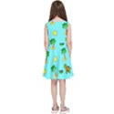 Turtle And Palm On Blue Pattern Kids  Skater Dress View4