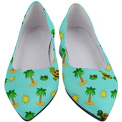 Turtle And Palm On Blue Pattern Women s Block Heels  by Daria3107