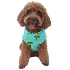 Turtle And Palm On Blue Pattern Dog Sweater