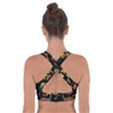 Paris Street Pattern On Black Cross Back Sports Bra View2