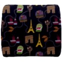 Paris Street Pattern On Black Back Support Cushion View1