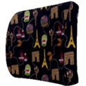 Paris Street Pattern On Black Back Support Cushion View3