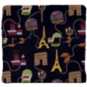 Paris Street Pattern On Black Back Support Cushion View4