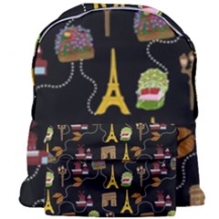 Paris Street Pattern On Black Giant Full Print Backpack