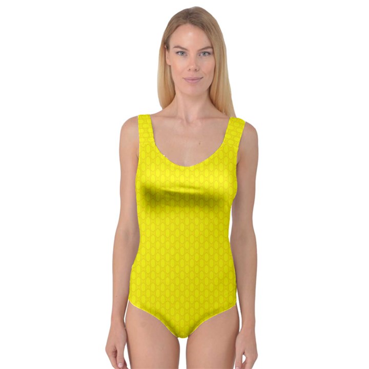 Soft Pattern Yellow Princess Tank Leotard 