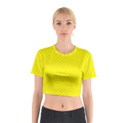 Soft Pattern Yellow Cotton Crop Top by PatternFactory