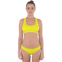 Soft Pattern Yellow Cross Back Hipster Bikini Set by PatternFactory