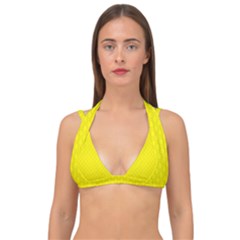 Soft Pattern Yellow Double Strap Halter Bikini Top by PatternFactory