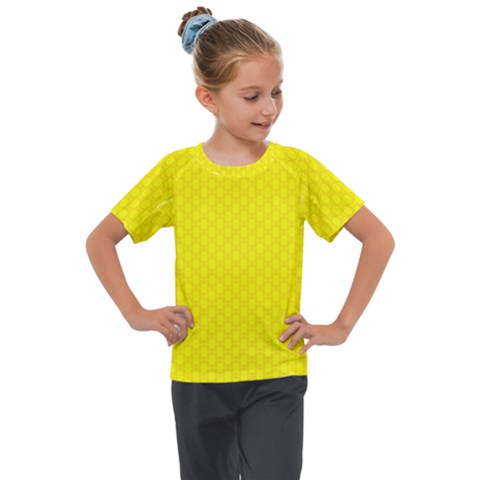 Soft Pattern Yellow Kids  Mesh Piece Tee by PatternFactory