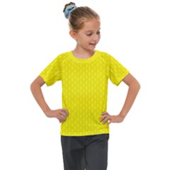 Soft Pattern Yellow Kids  Mesh Piece Tee