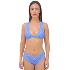 Soft Pattern Blue Double Strap Halter Bikini Set by PatternFactory