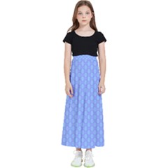 Soft Pattern Blue Kids  Flared Maxi Skirt by PatternFactory