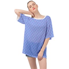 Soft Pattern Blue Oversized Chiffon Top by PatternFactory