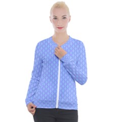 Soft Pattern Blue Casual Zip Up Jacket by PatternFactory