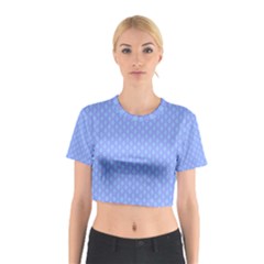 Soft Pattern Blue Cotton Crop Top by PatternFactory