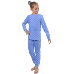 Soft Pattern Blue Kids  Long Sleeve Set  by PatternFactory