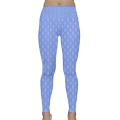 Soft Pattern Blue Lightweight Velour Classic Yoga Leggings by PatternFactory