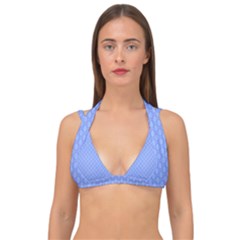 Soft Pattern Blue Double Strap Halter Bikini Top by PatternFactory