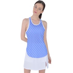 Soft Pattern Blue Racer Back Mesh Tank Top by PatternFactory