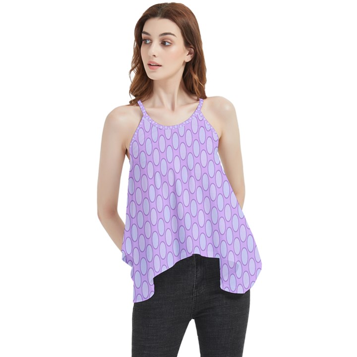 Soft Pattern Lilac Flowy Camisole Tank Top