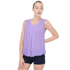 Soft Pattern Lilac Bubble Hem Chiffon Tank Top by PatternFactory