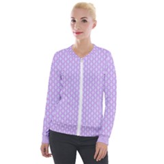 Soft Pattern Lilac Velvet Zip Up Jacket by PatternFactory