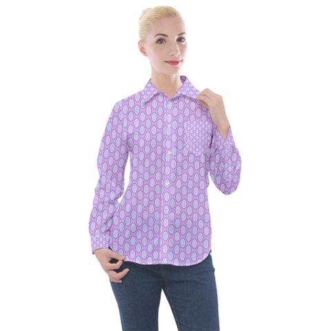 Soft Pattern Lilac Women s Long Sleeve Pocket Shirt by PatternFactory