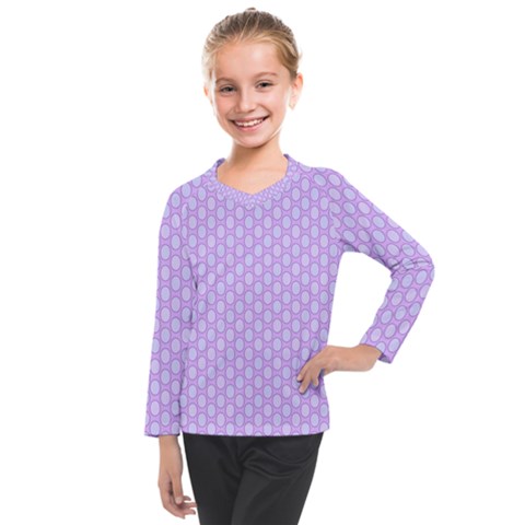 Soft Pattern Lilac Kids  Long Mesh Tee by PatternFactory