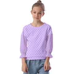 Soft Pattern Lilac Kids  Cuff Sleeve Top