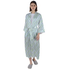 Soft Pattern Super Pastel Maxi Satin Kimono by PatternFactory