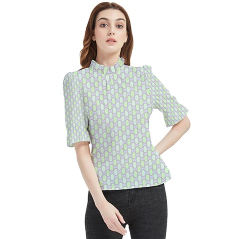 Soft Pattern Super Pastel Frill Neck Blouse by PatternFactory