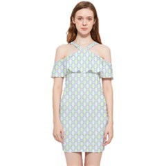 Soft Pattern Super Pastel Shoulder Frill Bodycon Summer Dress by PatternFactory