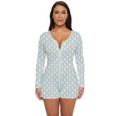 Soft Pattern Super Pastel Long Sleeve Boyleg Swimsuit