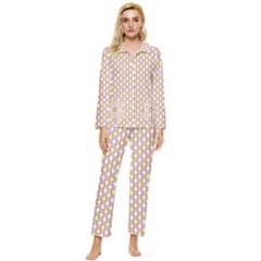 Soft Pattern Rose Womens  Long Sleeve Pocket Pajamas Set by PatternFactory