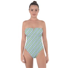 Soft Pattern Aqua Tie Back One Piece Swimsuit by PatternFactory