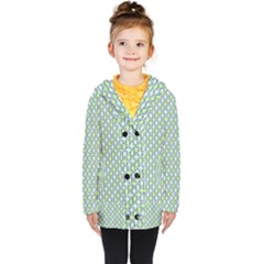 Soft Pattern Aqua Kids  Double Breasted Button Coat by PatternFactory