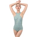 Soft Pattern Aqua Cross Front Low Back Swimsuit View1