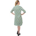 Soft Pattern Aqua Long Sleeve Mini Shirt Dress View2