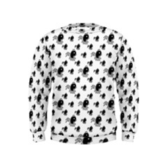 Sketchy Style Black Birds Motif Pattern Kids  Sweatshirt