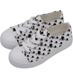 Sketchy Style Black Birds Motif Pattern Kids  Low Top Canvas Sneakers by dflcprintsclothing