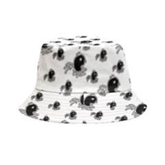 Sketchy Style Black Birds Motif Pattern Bucket Hat by dflcprintsclothing