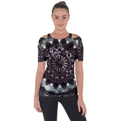 Moody Mandala Shoulder Cut Out Short Sleeve Top by MRNStudios