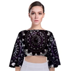 Moody Mandala Tie Back Butterfly Sleeve Chiffon Top by MRNStudios