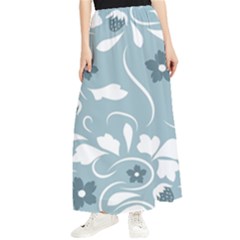 Folk Flowers Pattern Floral Surface Design Seamless Pattern Maxi Chiffon Skirt by Eskimos