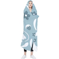 Folk Flowers Pattern Floral Surface Design Seamless Pattern Wearable Blanket by Eskimos