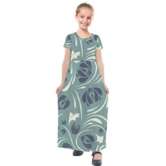 Folk Flowers Pattern Floral Surface Design Seamless Pattern Kids  Short Sleeve Maxi Dress by Eskimos